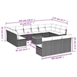vidaXL 14 Piece Solid Acacia Wood Sofa Set in Gray/Brown/Beige