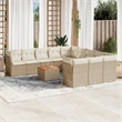 vidaXL Solid Acacia Wood Sofa Set in White/Brown/Cream/Beige