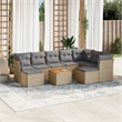 vidaXL 10 Piece Solid Acacia Wood Sofa Set in Gray/Beige