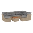vidaXL 10 Piece Solid Acacia Wood Sofa Set in Gray/Beige