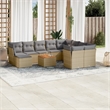vidaXL Solid Acacia Wood Large Sofa Set in Gray/Brown/Beige