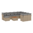 vidaXL Solid Acacia Wood Large Sofa Set in Gray/Brown/Beige