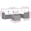 vidaXL 6 Piece Solid Acacia Wood Large Sofa Set in Gray/Beige