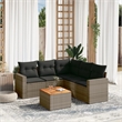 vidaXL 6 Piece Solid Acacia Wood Sofa Set in Gray/Brown