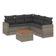 vidaXL 6 Piece Solid Acacia Wood Sofa Set in Gray/Brown