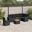 vidaXL 7 Piece Solid Acacia Wood Small Sofa Set in Black