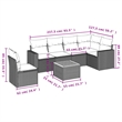 vidaXL 7 Piece Solid Acacia Wood Small Sofa Set in Black