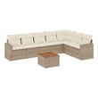 vidaXL 8 Piece Solid Acacia Wood Sofa Set in Brown/Beige