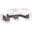 vidaXL 11 Piece Solid Acacia Wood Sofa Set in Black