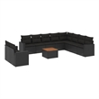 vidaXL 11 Piece Solid Acacia Wood Sofa Set in Black