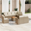 vidaXL 9 Piece Solid Acacia Wood Sofa Set in Brown/Beige