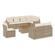 vidaXL 9 Piece Solid Acacia Wood Sofa Set in Brown/Beige