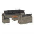 vidaXL 9 Piece Solid Acacia Wood Sofa Set in Gray/Brown
