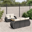vidaXL 6 Piece Solid Acacia Wood Sofa Set in Black/White/Cream