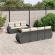 vidaXL 8 Piece Solid Acacia Wood Large Sofa Set in Black