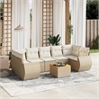 vidaXL 8 Piece Solid Acacia Wood Sofa Set in White/Cream/Beige