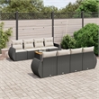 vidaXL 9 Piece Solid Acacia Wood Sofa Set in Black/White/Cream
