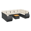 vidaXL 10 Piece Steel Sofa Set in Black/White/Cream