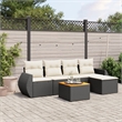 vidaXL 6 Piece Steel Sofa Set in Black/White/Cream