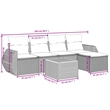 vidaXL 6 Piece Steel Sofa Set in Black/White/Cream