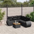vidaXL 6 Piece Solid Acacia Wood Sofa Set in Black
