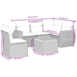vidaXL 6 Piece Solid Acacia Wood Sofa Set in Black/Cream