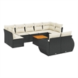 vidaXL Solid Acacia Wood Sofa Set in Black/White/Cream