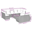 vidaXL 10 Piece Solid Acacia Wood Sofa Set in Gray/Beige