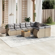 vidaXL 10 Piece Solid Acacia Wood Sofa Set in Gray/Beige