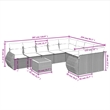 vidaXL 10 Piece Solid Acacia Wood Sofa Set in Gray/Beige