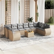 vidaXL 11 Piece Solid Acacia Wood Sofa Set in Gray/Beige