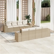 vidaXL 9 Piece Solid Acacia Wood Sofa Set in Cream/Beige