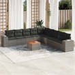 vidaXL 10 Piece Solid Acacia Wood Sofa Set in Gray