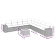 vidaXL 10 Piece Solid Acacia Wood Sofa Set in Gray