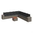 vidaXL 10 Piece Solid Acacia Wood Sofa Set in Gray
