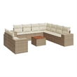 vidaXL 10 Piece Solid Acacia Wood Sofa Set in White/Cream/Beige