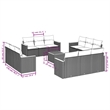 vidaXL 13 Piece Solid Acacia Wood Small Sofa Set in Black