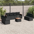 vidaXL 9 Piece Solid Acacia Wood Sofa Set in Black