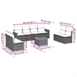 vidaXL 9 Piece Solid Acacia Wood Sofa Set in Black