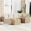 vidaXL 6 Piece Solid Acacia Wood Sofa Set in Beige