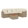 vidaXL 6 Piece Solid Acacia Wood Sofa Set in Beige