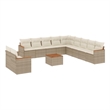 vidaXL 12 Piece Solid Acacia Wood Sofa Set in Beige