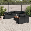 vidaXL 9 Piece Solid Acacia Wood Sofa Set in Black