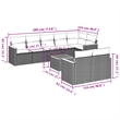 vidaXL 9 Piece Solid Acacia Wood Sofa Set in Black