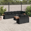 vidaXL 9 Piece Solid Acacia Wood Patio Sofa Set in Black