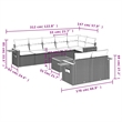 vidaXL 9 Piece Solid Acacia Wood Patio Sofa Set in Black