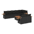 vidaXL 9 Piece Solid Acacia Wood Patio Sofa Set in Black