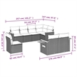 vidaXL 8 Piece Solid Acacia Wood Small Patio Sofa Set in Black/Blue