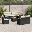 vidaXL 9 Piece Solid Acacia Wood Small Sofa Set in Black/White/Cream