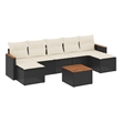 vidaXL 8 Piece Solid Acacia Wood Sofa Set in Black